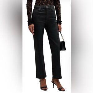 FRAME Le Sleek Coated Straight-Leg Jeans in Color: NOIR COATED
Size: 32 (10-12)